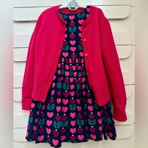 Jacadi Girl Velvet Dress + Cardigan Set （6Y）